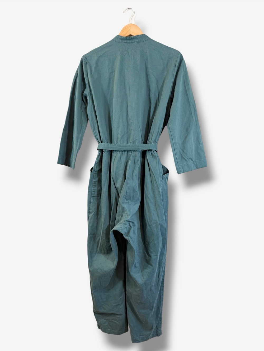 Dagg & Stacey Finch Boiler Jumpsuit Size 12 Green Belted Gorpcore Utility Casual - Picture 8 of 12